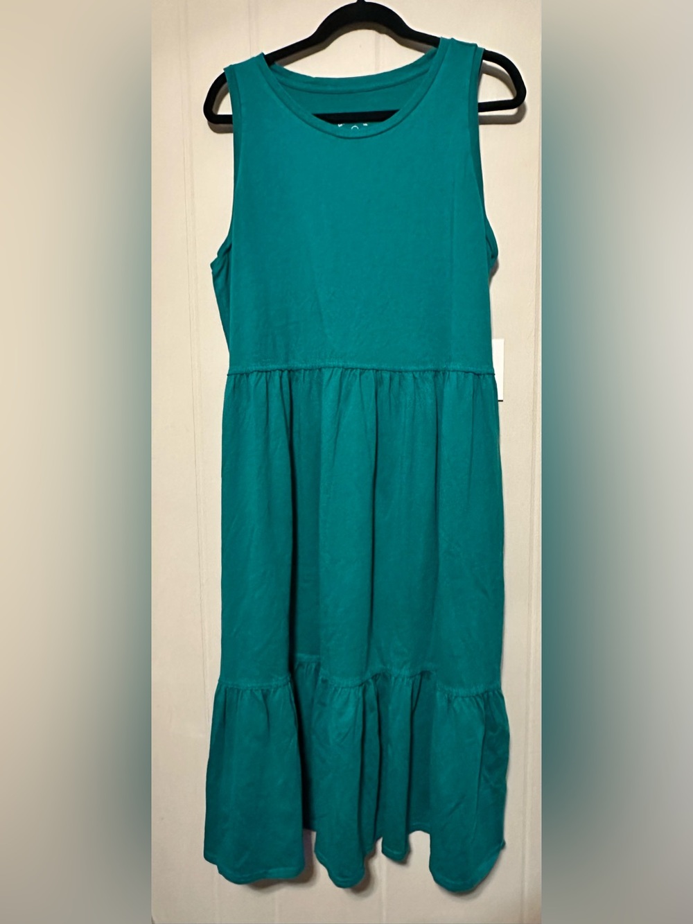 Women’s Universal Thread Teal Sleeveless Tiered Cotton Dress XXL